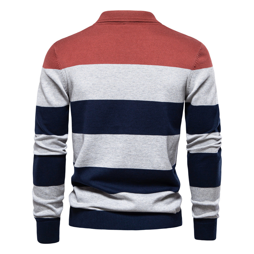 Herren langarm-polo-kragenpullover | ideal für herbst & winter