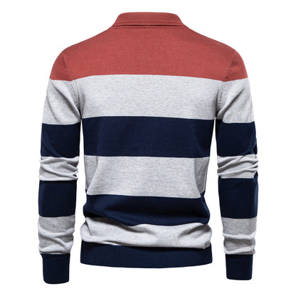Herren langarm-polo-kragenpullover | ideal für herbst & winter