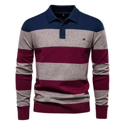 Herren langarm-polo-kragenpullover | ideal für herbst & winter