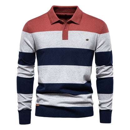 Herren langarm-polo-kragenpullover | ideal für herbst & winter