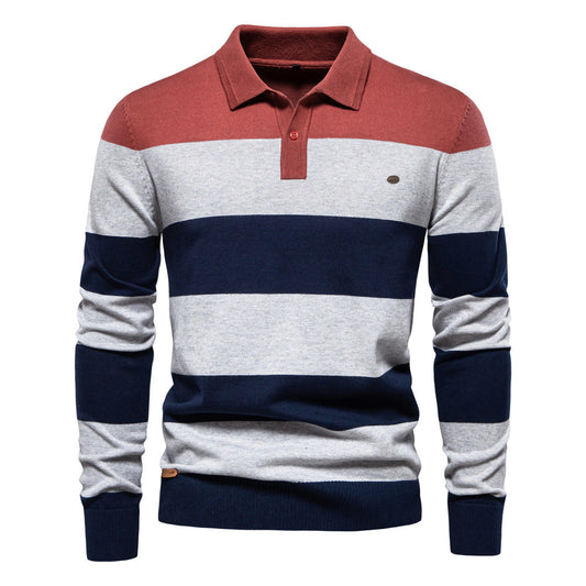 Herren langarm-polo-kragenpullover | ideal für herbst & winter
