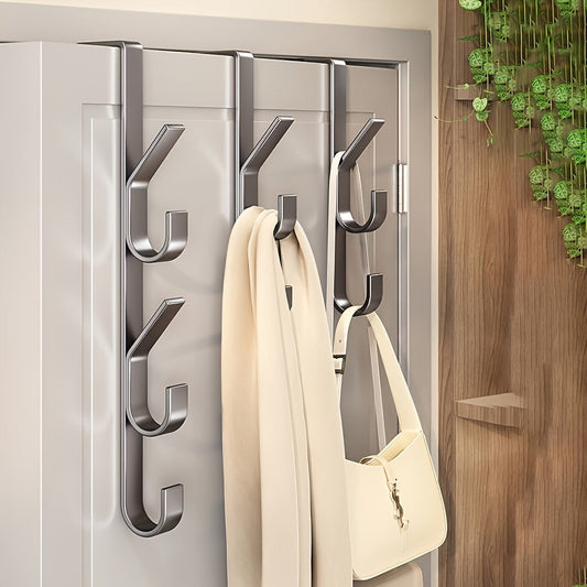 Kleiderhaken für die tür mit 5/7 carbonstahl-haken – schwerlast, platzsparend, ohne bohren – passt für türen von 3.0–4.1 cm – ideal für die aufbewahrung und organisation zu hause