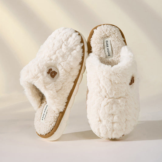 Womens und herren indoor winter hausschuhe mit plüschigem obermaterial, dicker eva-sohle, rutschfester griff und synthetischem wollfutter – ideal als hausschuhe